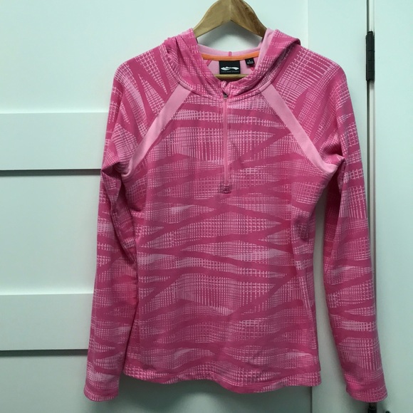 Cascade Sport Tops - Pink long sleeve hoodie size large half zip
